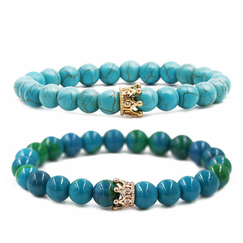 Jewelry Phoenix Stone Turquoise Crown Couple Bracelet DIY Bracelet