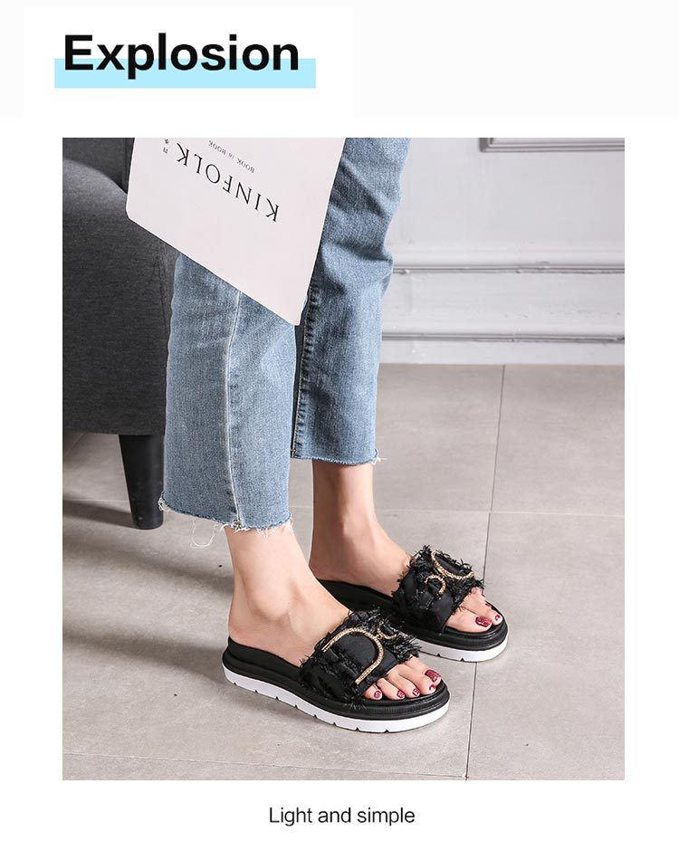 Moterų platforminės basutės ir šlepetės vasaros mada šlepetės_voghion.com