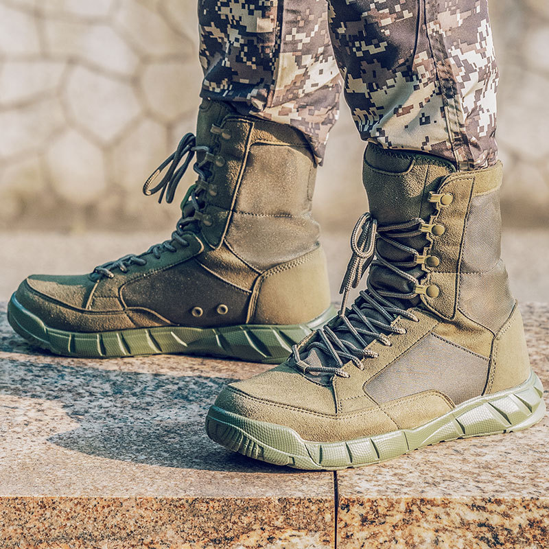 Outdoor high-top desert tactical boots Green extreme war men spring and autumn breathable hiking shoes combat boots_voghion.com