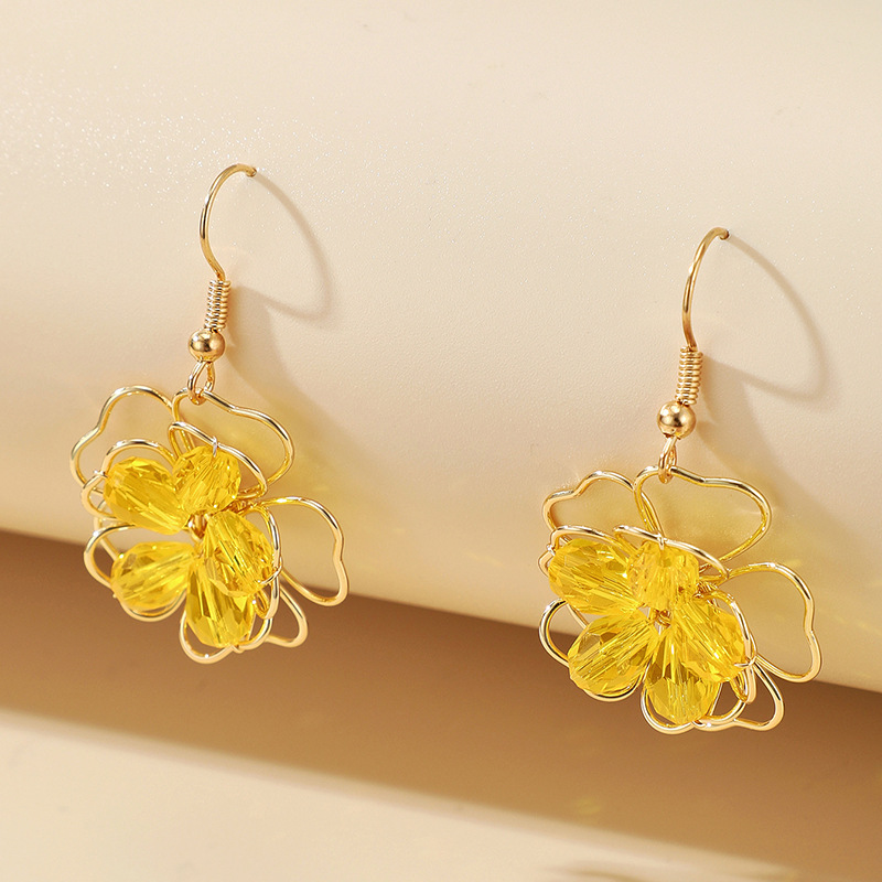 Yellow Flower Earrings display picture 3