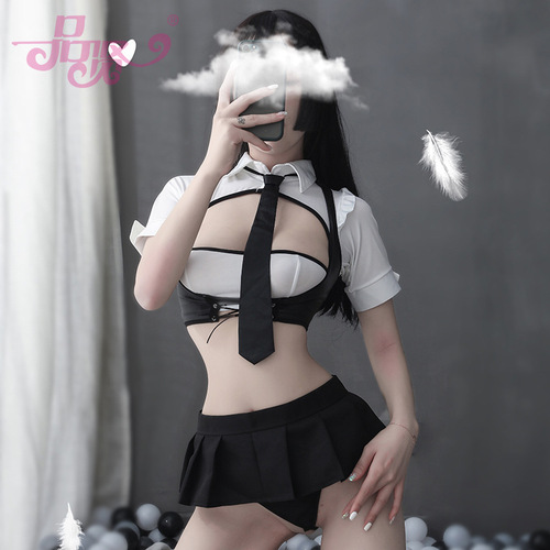 Pinxian manufacturer sexy lingerie set COSPALY sexy JK uniform female secretary maid student hot temptation