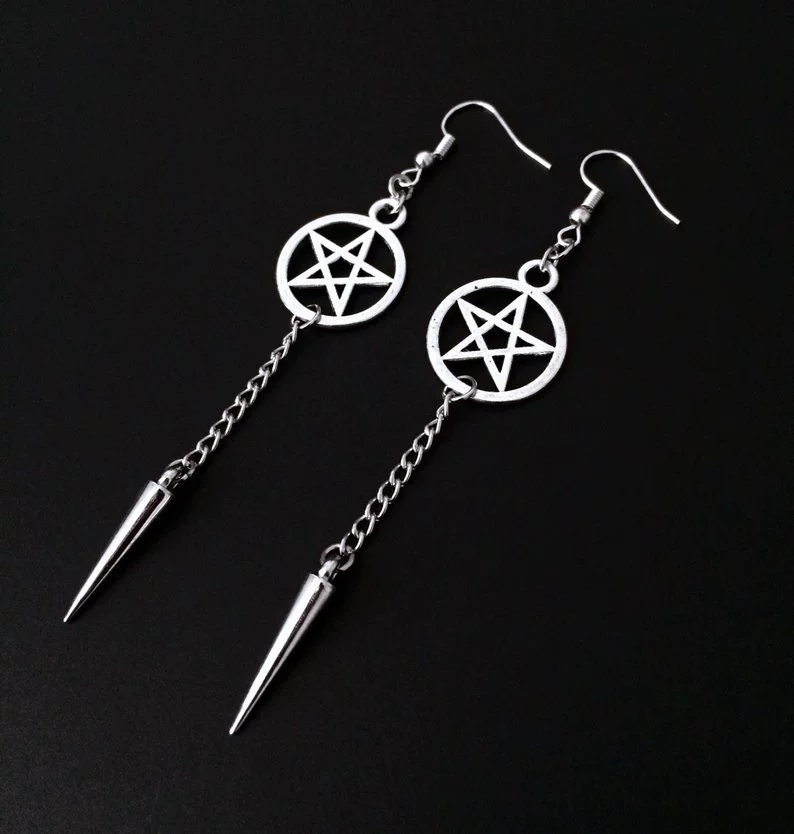 Пентаграмма шилон Темная готикаPentagram Supernatural серьги кросс-борт зарубежная торговля