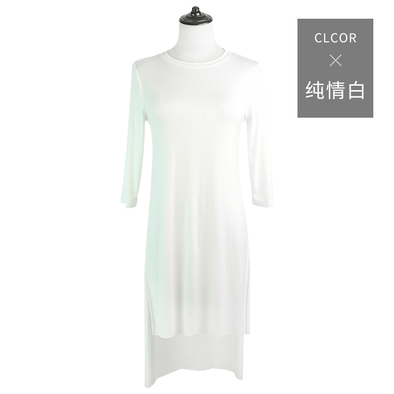 Ropa de práctica de danza moderna cuello redondo manga corta de las mujeres adultos danza superior media longitud clásica danza yoga cuadrado Ropa de baile