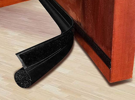 Bolsa de tela de costura apretada de tela de aire y aislamiento de polvo tira de parada de la puerta tira de patrón de puerta a prueba de viento gris Puerta de dormitorio de tela tira de sellado