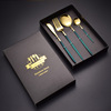 Tableware stainless steel, gift box, golden set, mirror effect