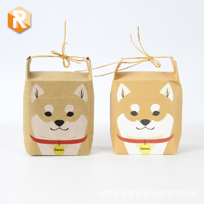 牛皮纸袋狗粮袋猫砂袋猫粮袋黄色彩印手提袋猫狗宠物食品袋logo