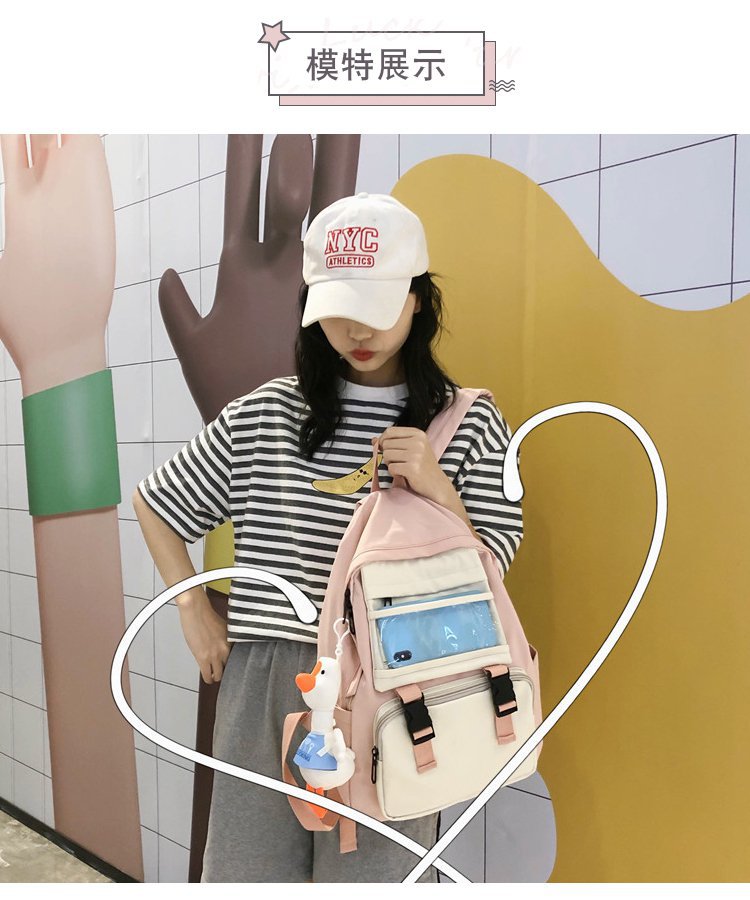 Korean Vintage Sense Girl Soft Sister Cute Cartoon Transparent Bear Card Student Schoolbag Backpack Tide Wholesale Nihaojewelry display picture 34