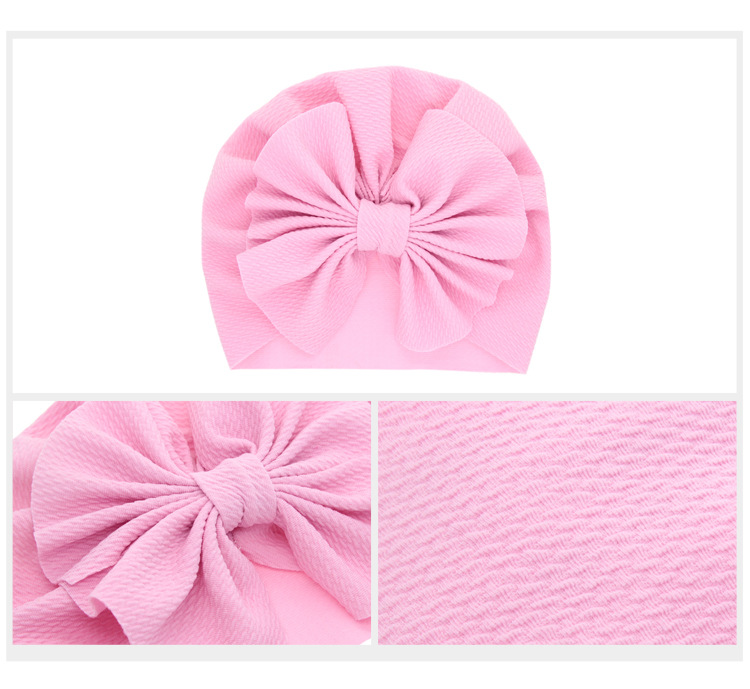 Children's Solid Color Big Bow Hat display picture 3