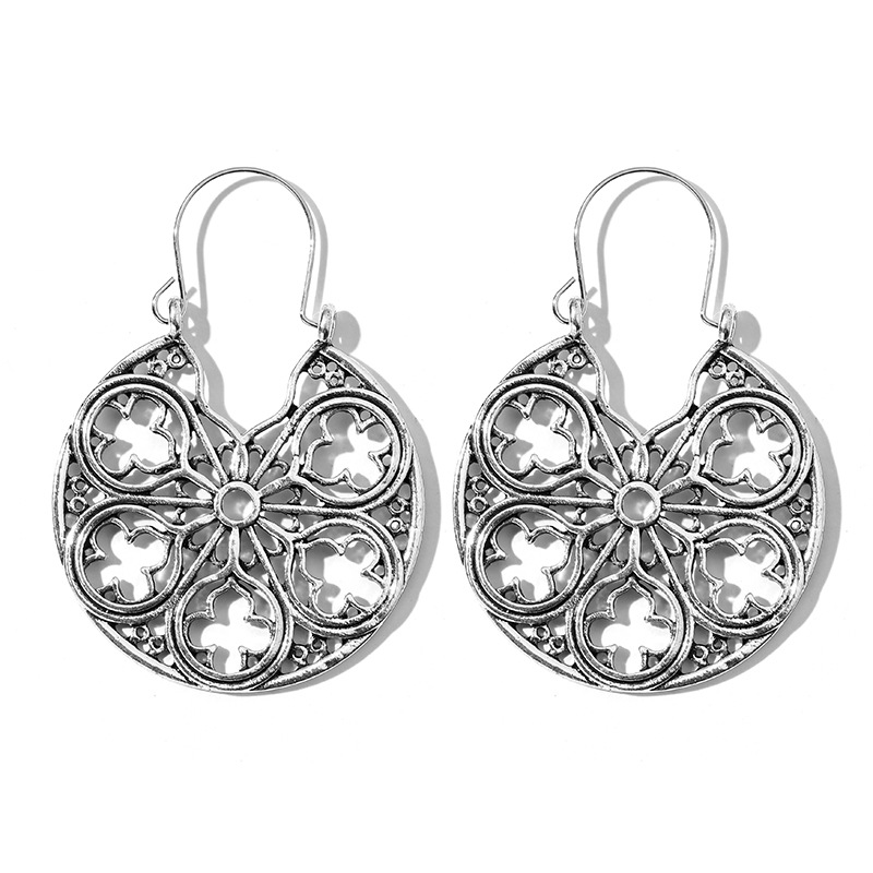 Bohemian Ethnic Carved Rotating Hollow Flowers Retro Earrings Wholesale Nihaojewerly display picture 9