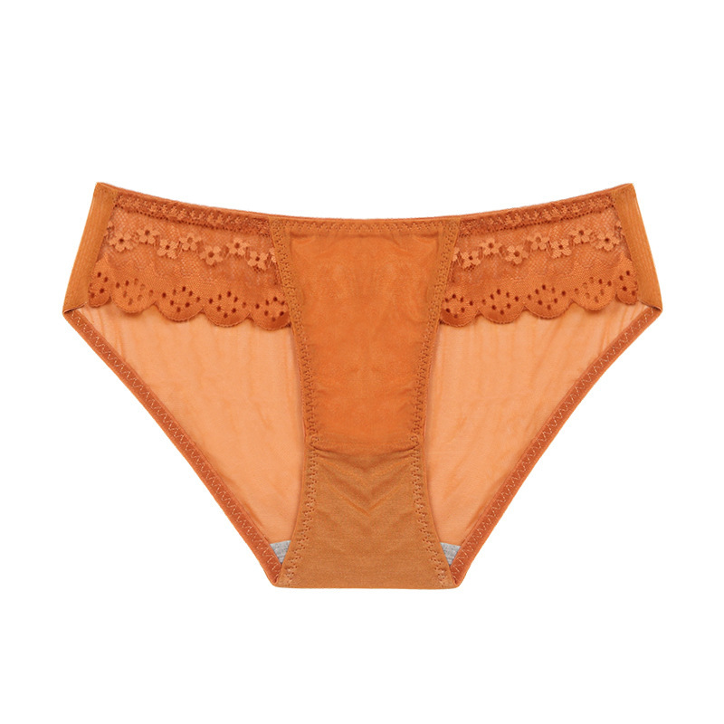 Breathable Sexy Briefs Women Comfortable Hip-lifting Briefs New Solid Color Flower Lace Briefs Low Waist