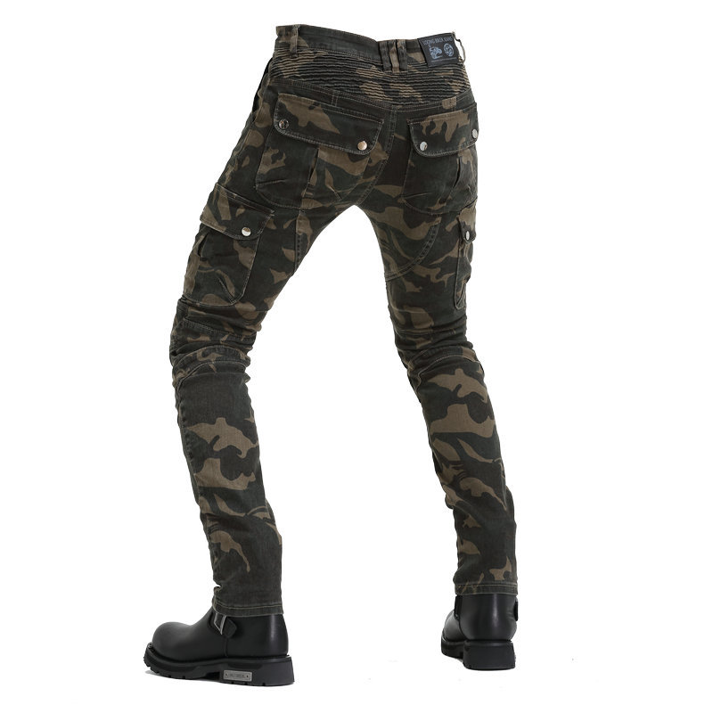 Venta directa de fábrica Kevlar motocicleta jeans hombres y mujeres de alta elástico motocicleta montar pantalones de camuflaje pantalones de carreras
