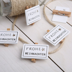 New Christmas Decorative Wooden Clips, Creative Wooden Postcard Photo Clips, DIY Message Notes Clips