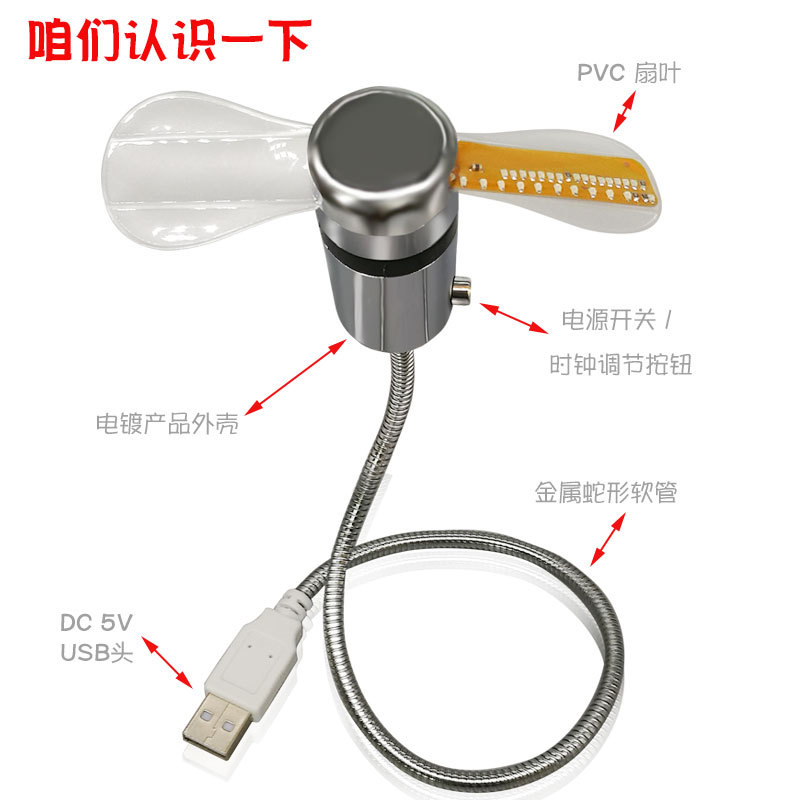 S02-1-Chi tiết quạt hiển thị nhiệt độ ống USB mạ điện_05