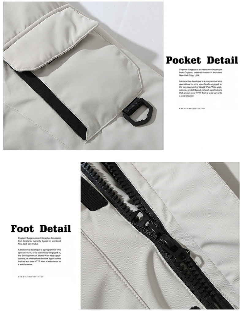 Herren Mantel Jacke mittellang beliebte Arbeitsjacke abnehmbare Kapuze große Größe Manteloberteil 5858_voghion.com