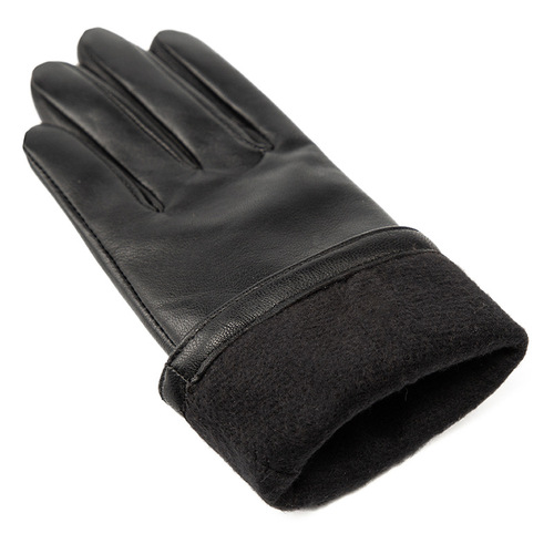 Autumn and winter women's genuine leather gloves, windproof and warm goatskin gloves, European and American driving and riding velvet extended gloves