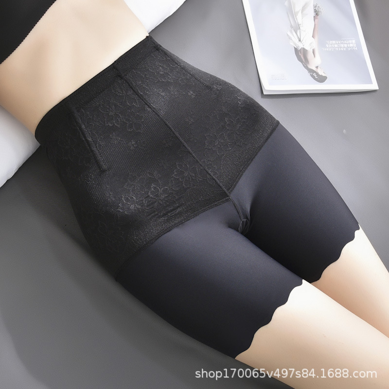 High-waisted invisible ice silk non-slip safety leggings women's 5/8 length shaping underwear safe shorts direct from manufacturer