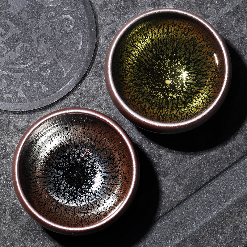 建盞杯鐵胎油滴鹧鸪斑手工仿古茶杯陶瓷單個品茗杯主人杯功夫茶盞