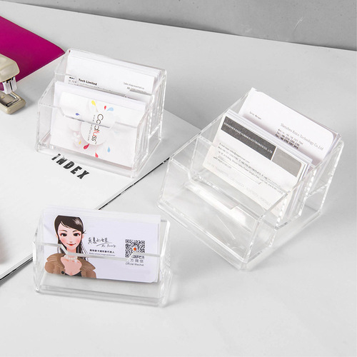 Transparent single-layer plastic business card holder for exhibition business desktop business card box simple double-layer three-layer business card holder card holder