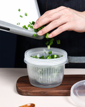 4166.蔥花/蒜蓉/姜絲保鮮盒 雙層設計透氣瀝水冷藏食品蔬果收納盒