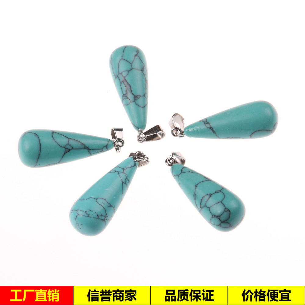 Turquoise pendant drop-shaped