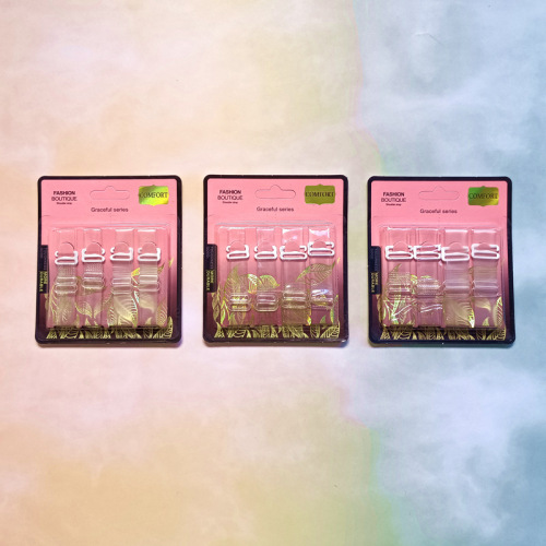 Transparent invisible bra shoulder straps 30 silk covered with rubber buckle color box 2 pairs set widened frosted bra shoulder straps factory direct sale