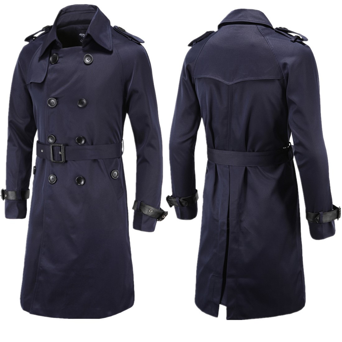 Ropa de hombre de moda 2020 boutique de primavera europea y americana larga delgada gabardina de doble botonadura abrigo de hombre D019