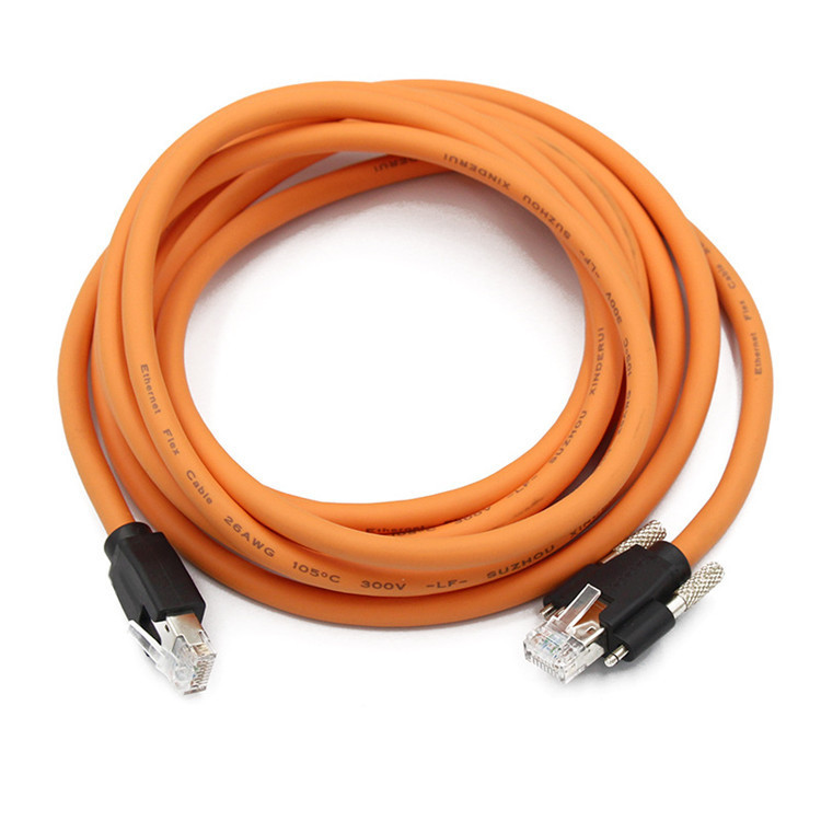 Orange six types of flexible network jumper high flexible drag chain industrial Ethernet RJ45 bus drag chain network cable camera