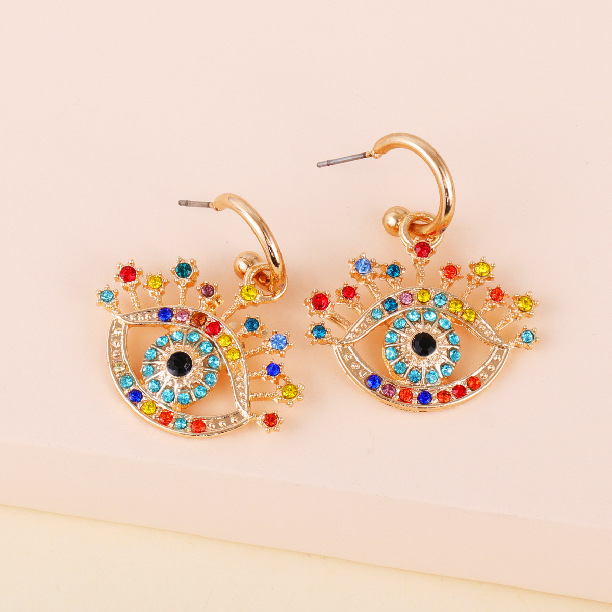 Fashion  Color  Diamond  Eyes Wild Earrings display picture 9