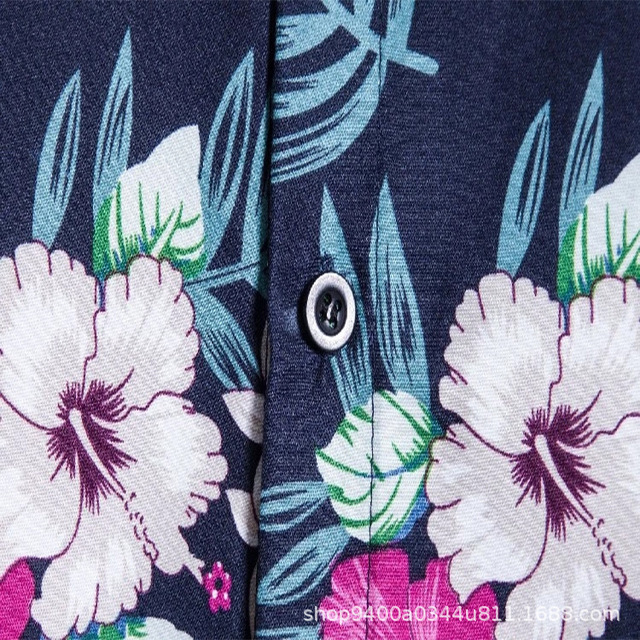Casual fashion men’s loose floral shirt summer cardigan Beach Short Sleeve Shirt