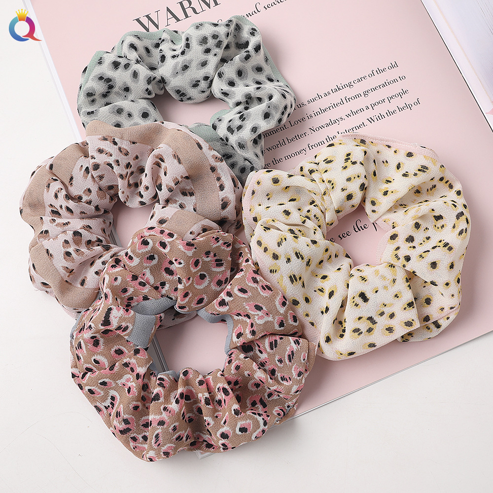 New Fashion Printed Chiffon Hair Ring Fabric Cheap Sweet Hair Ring Wholesale display picture 5