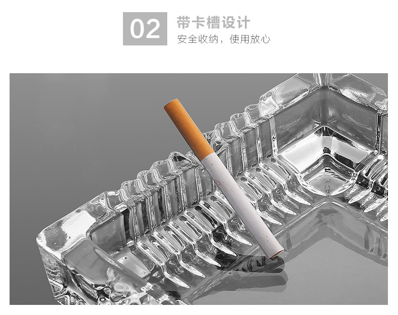 青苹果经典烟灰缸方轮烟缸YG1016系列批发创意透明烟缸酒店家用详情10