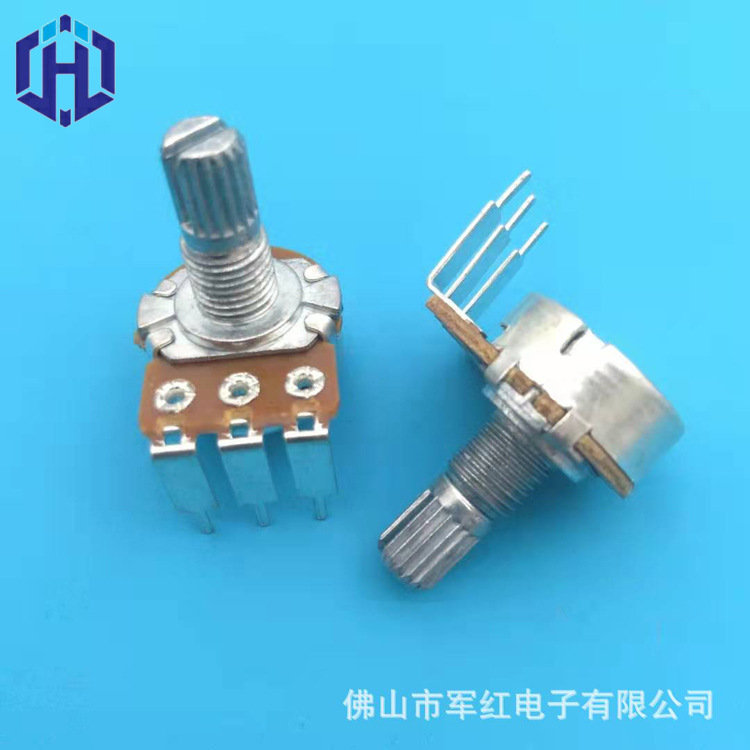 厂家直销WH148碳膜旋转电位器  单联中弯脚调速电位器b50k
