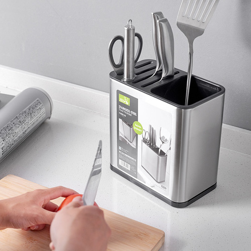 Household stainless steel knife holder kitchen storage multi-functional knife storage kitchen knife inserter holder drain wall hanging no punching