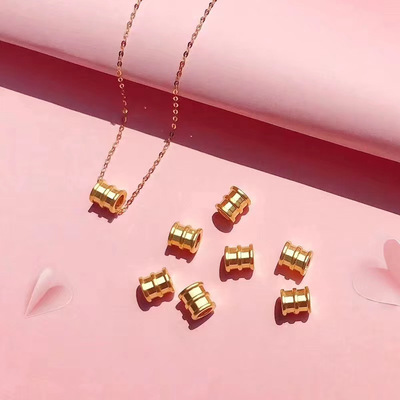 盛爆珠寶千足金999小蠻腰項鏈3d硬金黃金頸飾18K彩金女式鎖骨項鏈