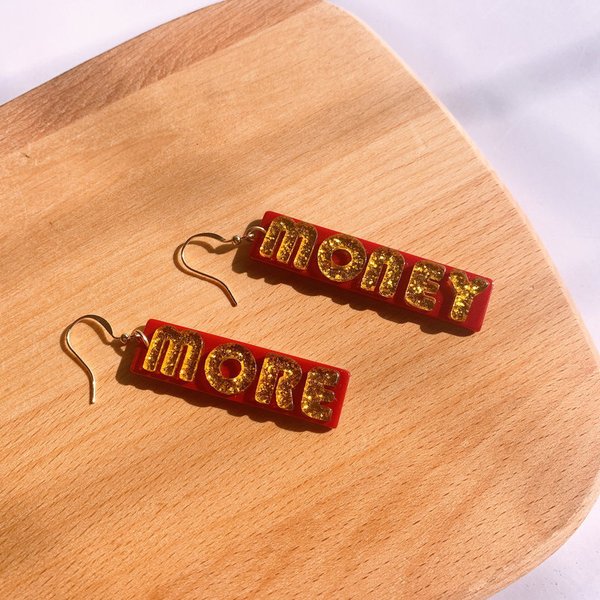 creative genuine acrylic earrings with letters