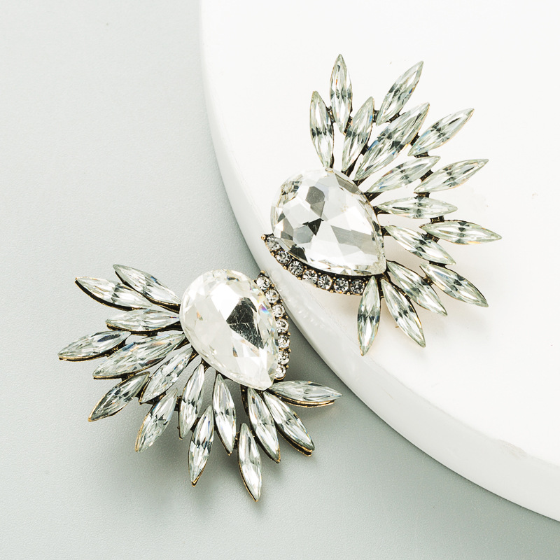 Creative Glass Alloy Full Diamond S925 Silver Needle Earrings display picture 5