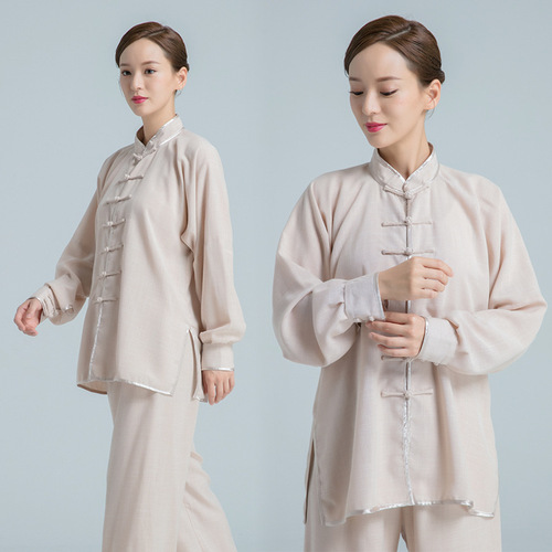  Tai chi clothing kung fu uniforms for women and men cotton linen long sleeve breathable martial arts clothing training clothes