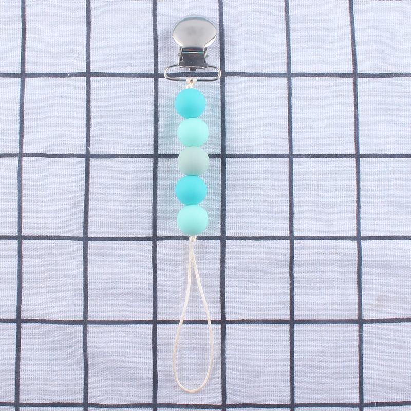 Cadena de pezón de silicona calmante Nuevo clip de hierro clip de pezón Dispositivo de molienda de dientes de bebé cadena anti-caída cadena anti-perdida