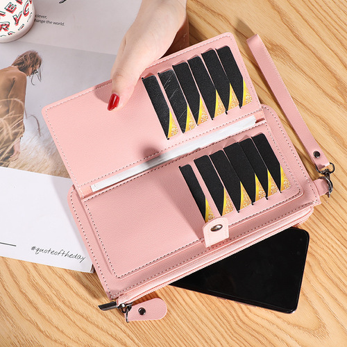 Factory direct sales new style bag women's long multi-functional zipper multi-card slot hand-held buckle zipper student wallet