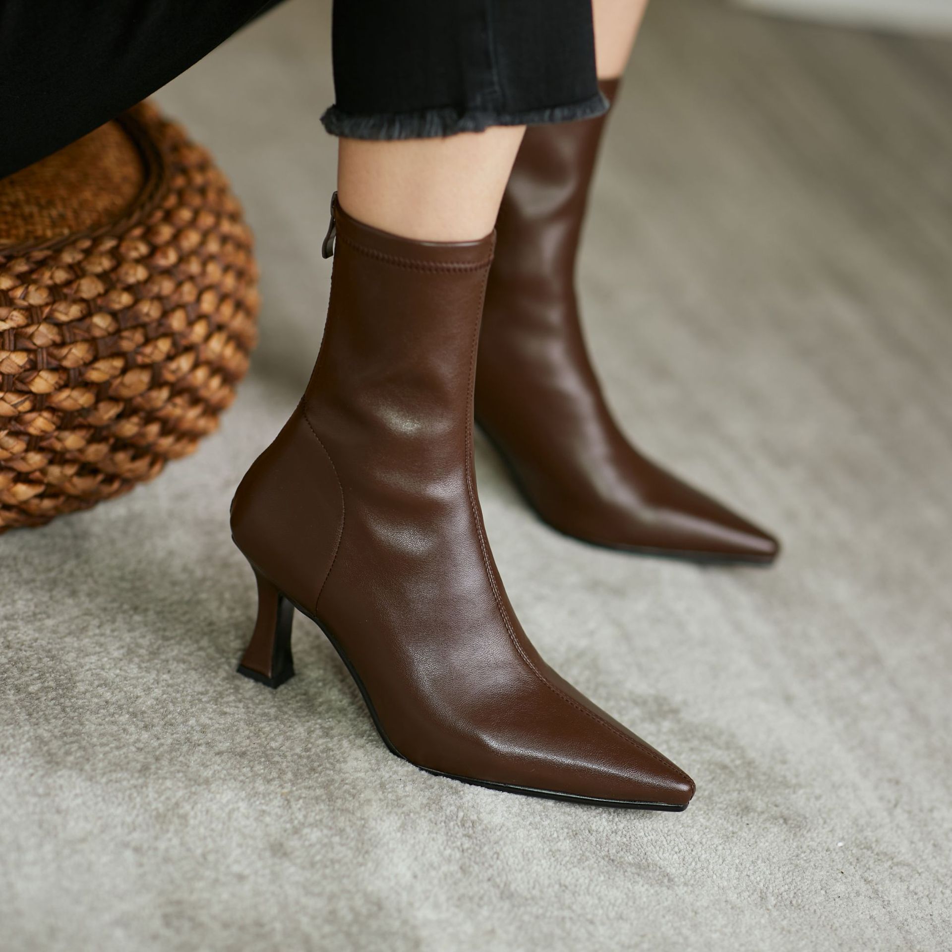 Chiko Jesseca Pointed Toe Kitten Heels Boots