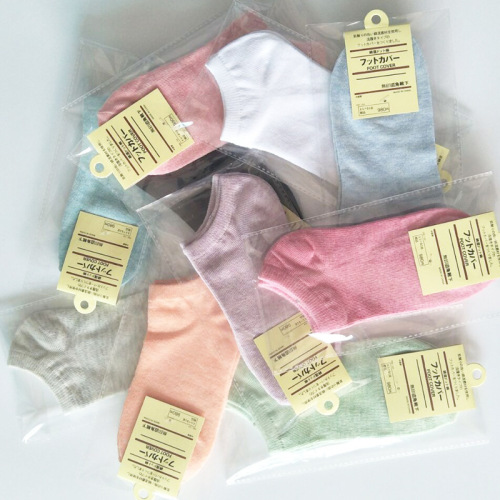 Summer women's socks independent packaging, women's boat socks, women's short socks, shallow mouth, plain color, low-top socks, candy-colored short socks, breathable