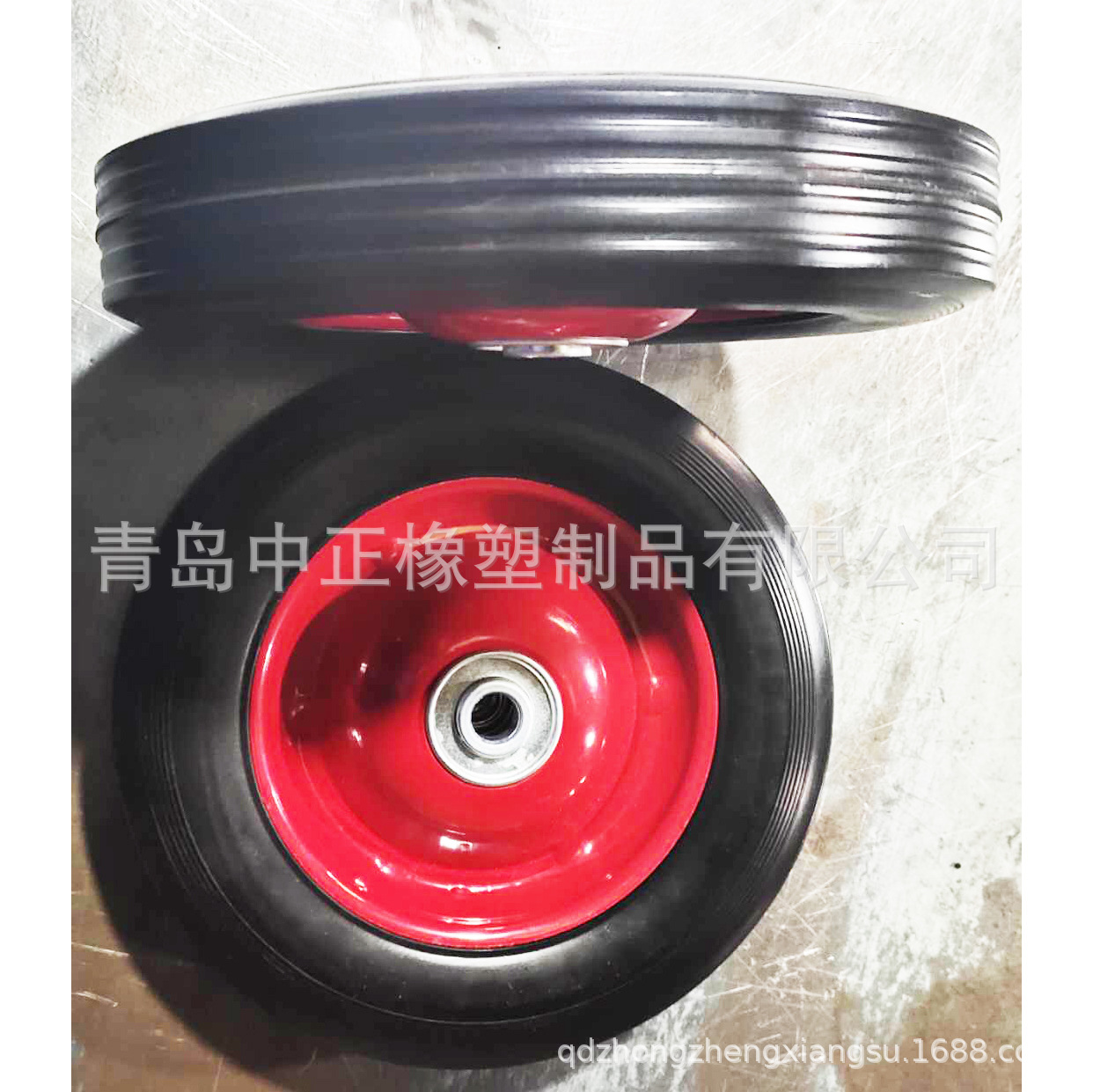 厂家制作鼓轮8*1.75直纹花纹 橡胶轮 工具车实心轮胎载重150公斤