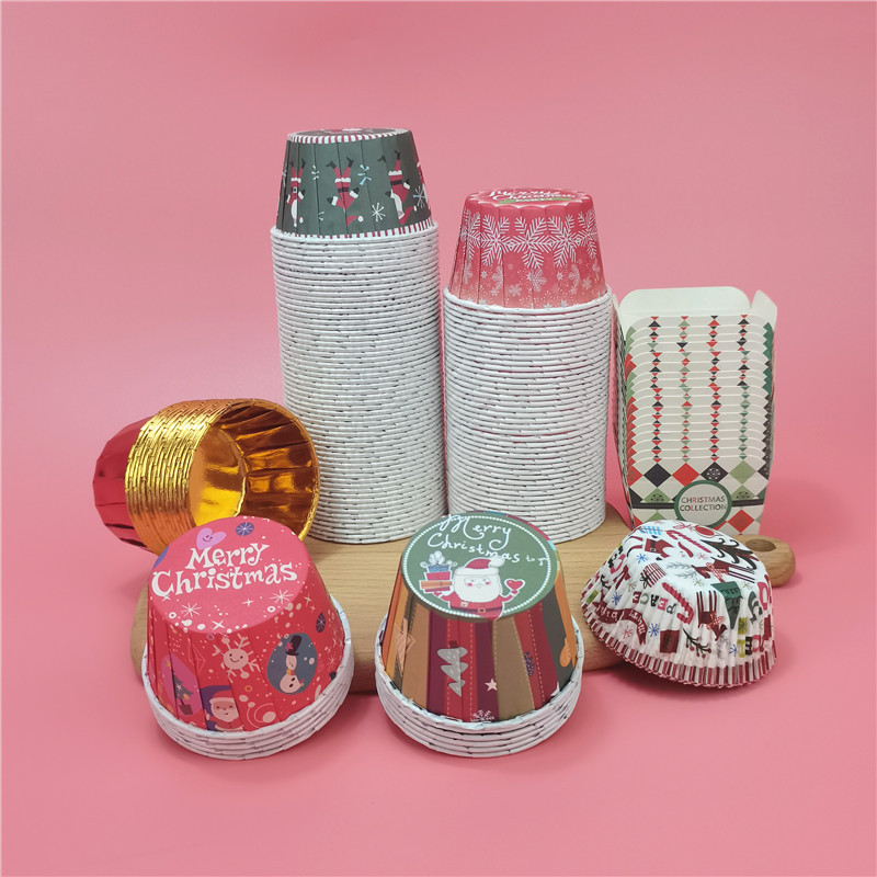 Christmas Large Curling Cake paper cup Muffin Cup Cake square cup Christmas party Cake decorate