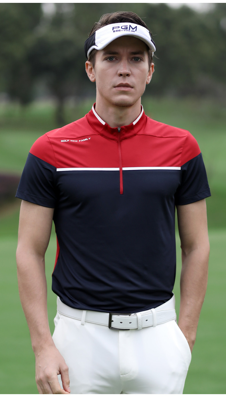 Áo thun golf nam ngắn tay thoáng khí nhanh khô — YF255-Đỏ Trắng, YF247-Áo màu xanh navy xám, YF263 ngắn tay trắng xám, YF255-Trắng Đen chi tiết 12
