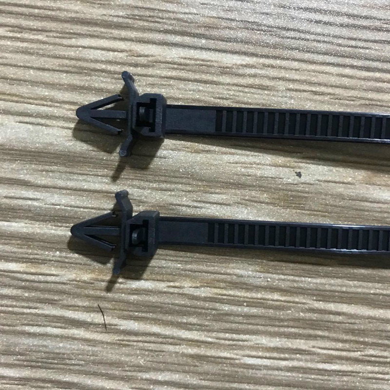 定制防盗扎带飞机头插销式扎带 8*150mm 尾部有洞扎线带 250条/包