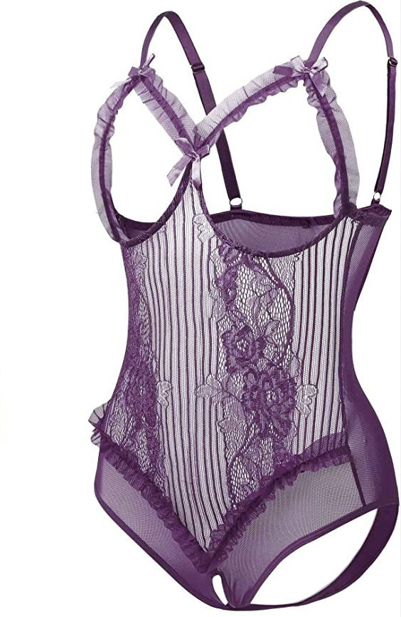 New Sexy Hollow Out Mesh Suspender Jumpsuit And Fun Lingerie_voghion.com