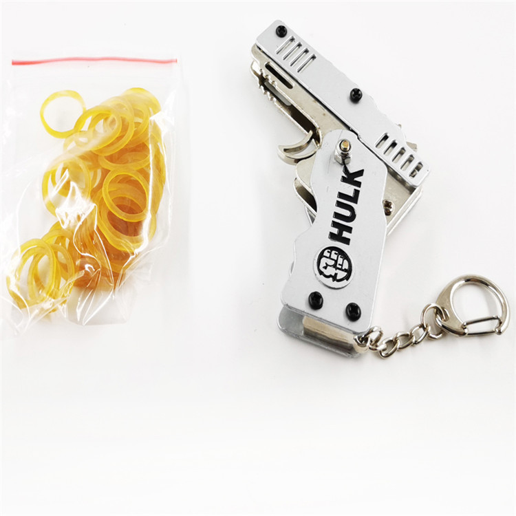 Small rubber band gun, metal toy gun, alloy pistol model, zinc alloy craft hanging accessory detail image 15