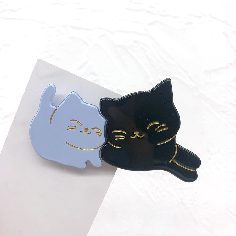 Korean cute couple stitching cat duckbill clip Korean hairpinpicture4