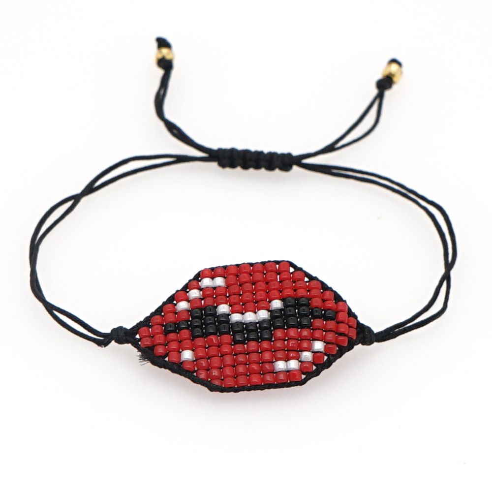 New Fashion Bracelet Ethnic Bracelet Mgb Rice Beads Hand-woven Red Lips Bracelet display picture 4