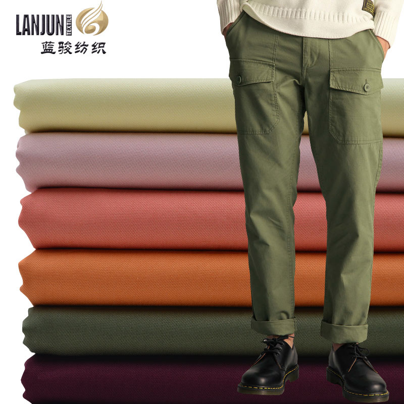 现货供应进口全澳棉漂白精梳胚高密斜仿天丝布匹女士风衣外套面料